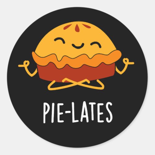 Pie_lates Funny Food Pie Pun Dark BG Classic Round Sticker