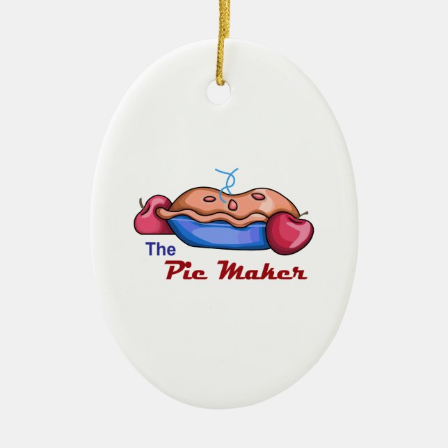 Pie maker ceramic ornament (Front)