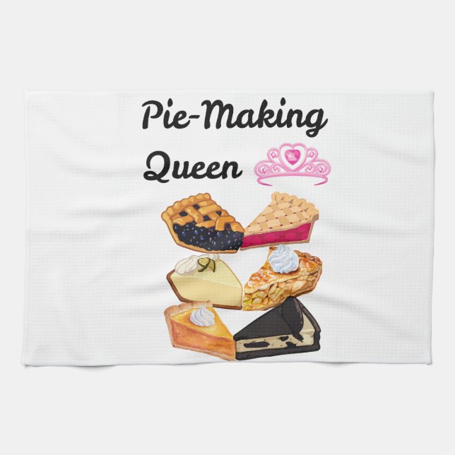 Pie-Making Queen Kitchen Towel (Horizontal)