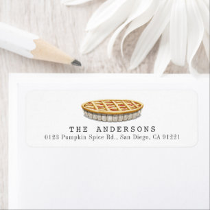 Pie Minimal White Return Address Label