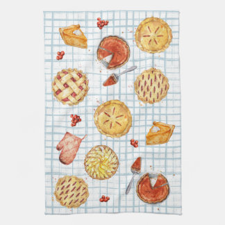 Pie on Plaid Kitchen Towel