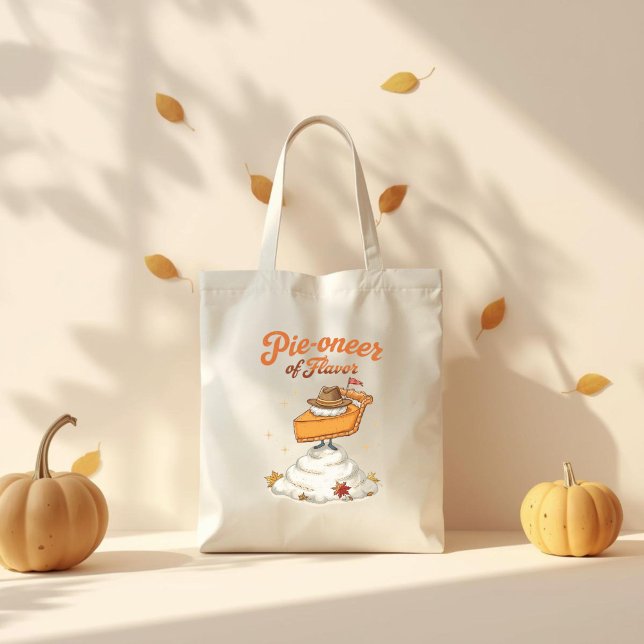 Pie-oneer of Flavor - Pumpkin Pie Thanksgiving Tote Bag (Creator Uploaded)