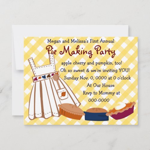Pie Party Invitation