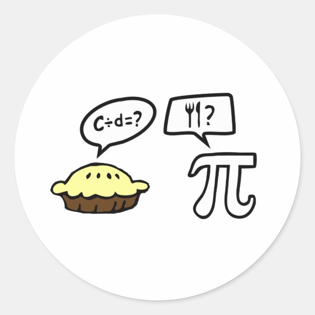 Pie & Pi Classic Round Sticker (Front)