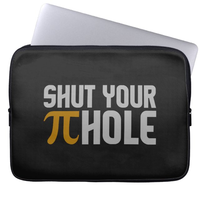 "Pie (pi) Hole" custom laptop sleeves (Front)