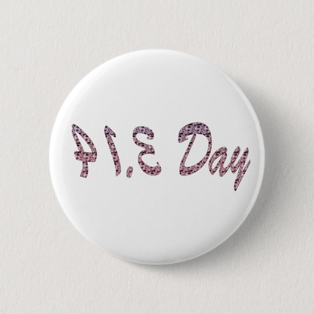 Pie Pink Pi Day Button (Front)