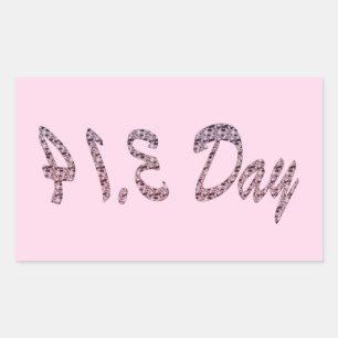 Pie Pink Pi Day Rectangular Sticker