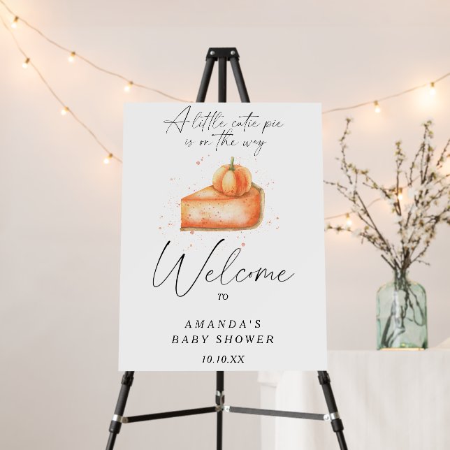 Pie pumpkin autumn welcome baby shower party foam board (In Situ (Stand))