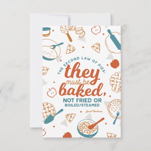 Pie quotes by Janet Clarkson Thank You Card