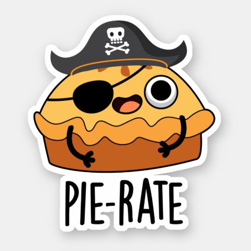 Pie_rate Funny Pirate Pie Pun Sticker