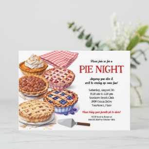 Pie Sharing Night Party  Invitation