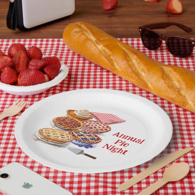 Pie Sharing Night Party  Paper Plates (Picnic)