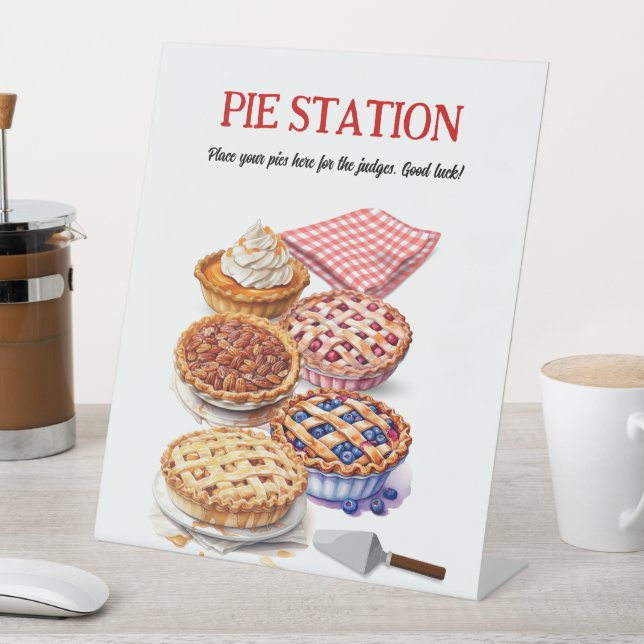 Pie Sharing Night Party  Pedestal Sign (In SItu)