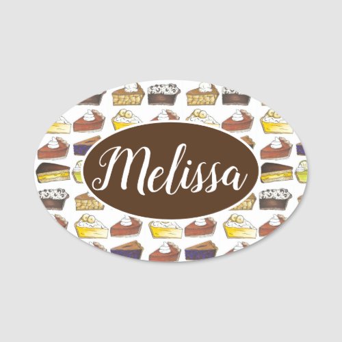 Pie Shop Slices Bakery Cafe Pastry Chef Name Tag