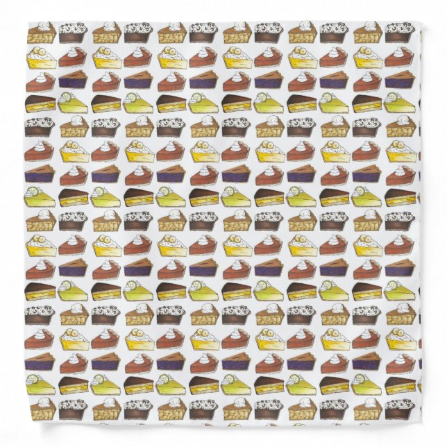 Pie Slice Apple Pumpkin Banana Key Lime Blueberry Bandana (Front)