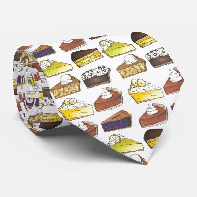 Pie Slice Apple Pumpkin Banana Key Lime Blueberry Neck Tie (Rolled)