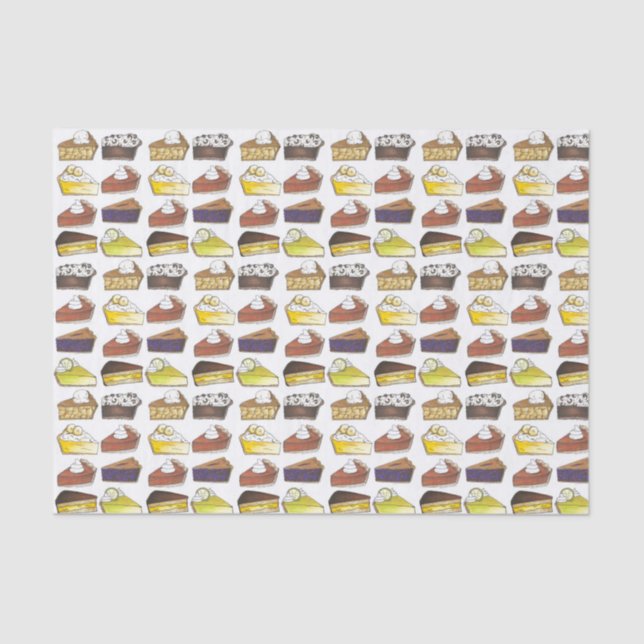 Pie Slice Apple Pumpkin Banana Key Lime Blueberry Tissue Paper (Front)