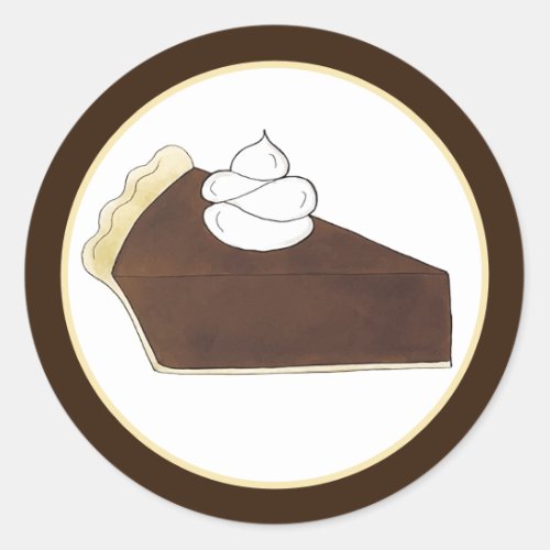 Pie Social Party Dessert Bake Sale Chocolate Slice Classic Round Sticker
