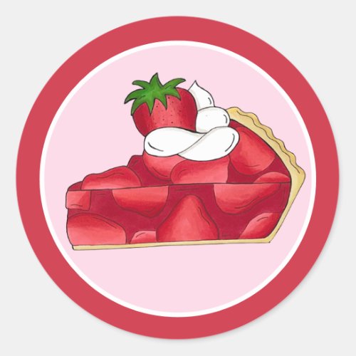 Pie Social Party Dessert Bake Sale Strawberry Classic Round Sticker