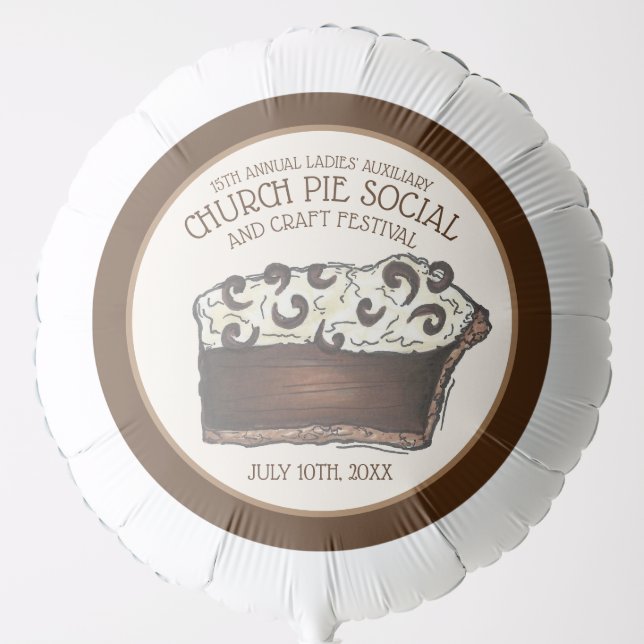 Pie Social Pi Day Party Dessert Bake Sale Slice Balloon (Front)