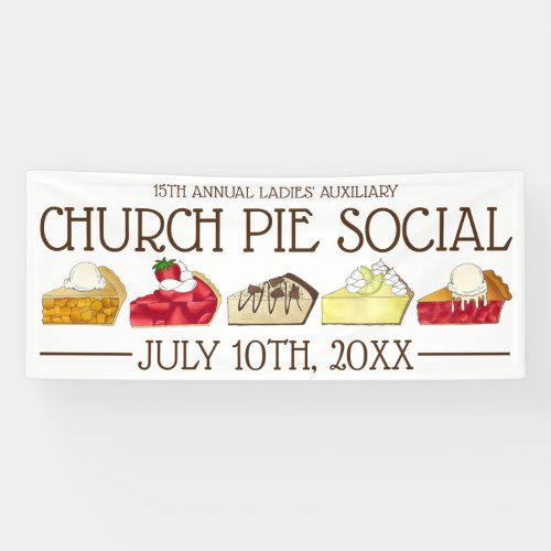 Pie Social Pi Day Party Dessert Bake Sale Slice Banner