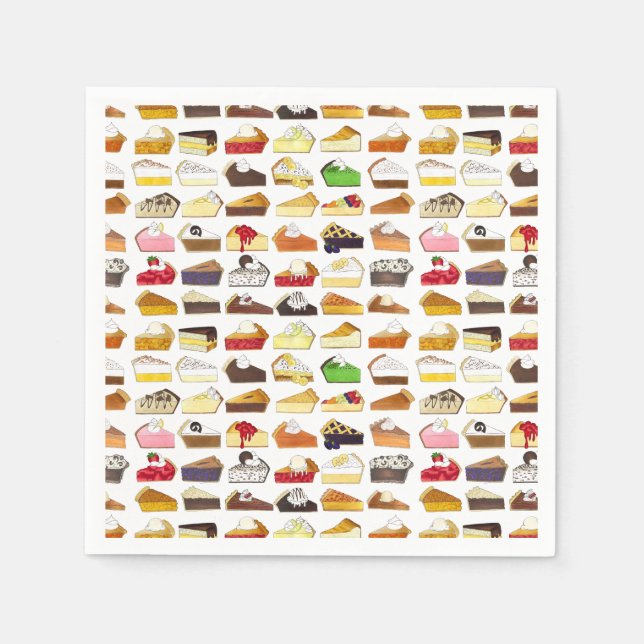 Pie Social Pi Day Slices Bake Sale Dessert Food Napkins (Front)