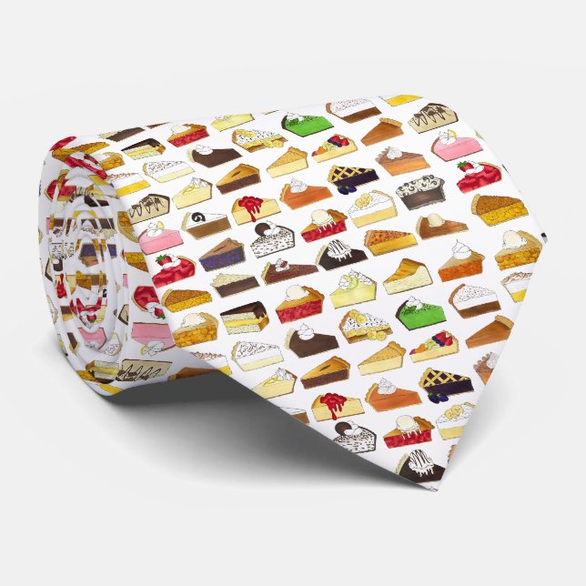 Pie Social Pi Day Slices Bake Sale Dessert Food Neck Tie (Rolled)