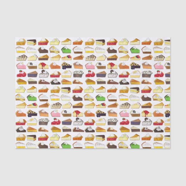 Pie Social Pi Day Slices Bake Sale Dessert Food Tissue Paper (Front)