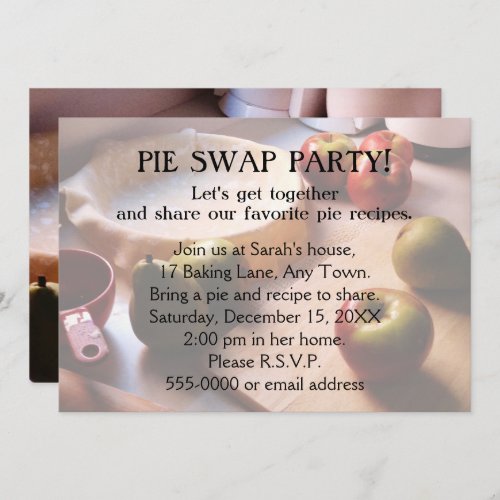 Pie Swap Party Invitation