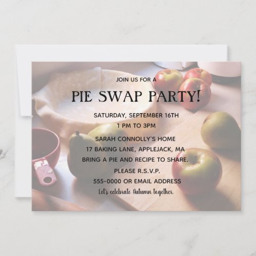 Pie Swap Party Invitation