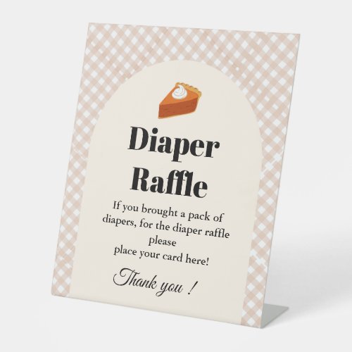 Pie Thankgiving Diaper raffle baby shower sign