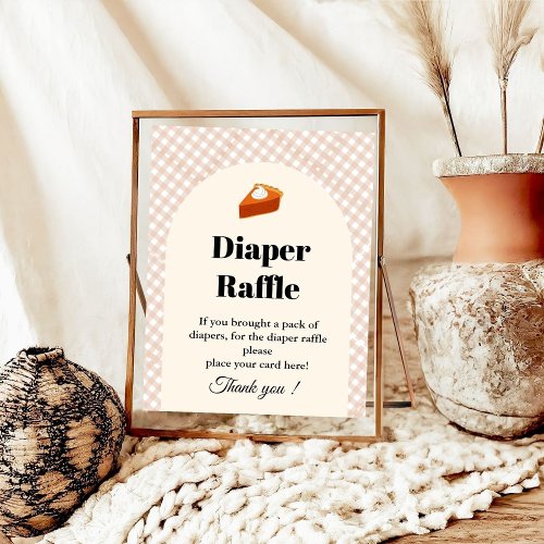 Pie Thankgiving Diaper raffle baby shower sign