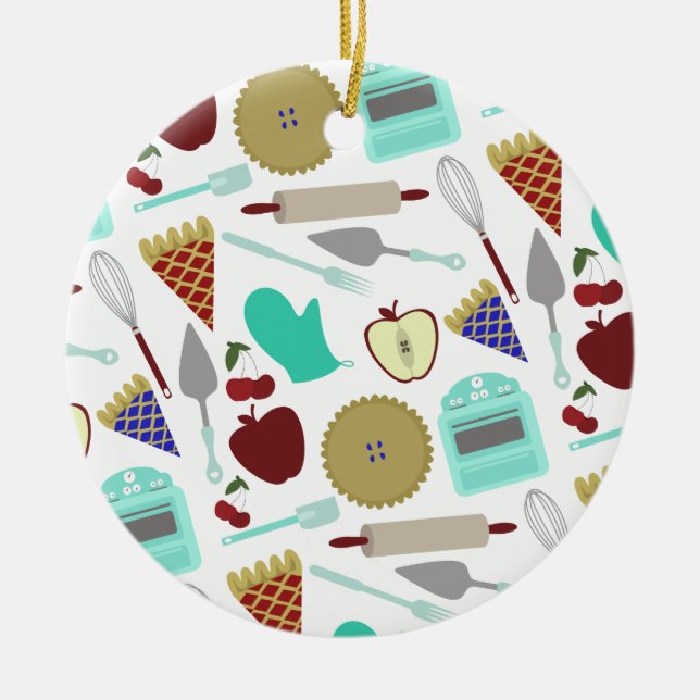 Pie Themed Pattern Ornament (Front)