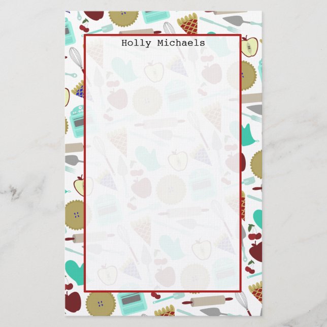 Pie Themed Stationery (Front)