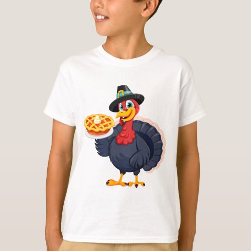 Pie Turkey Bird Cartoon Clip Art Hen Swan Pizza T_Shirt