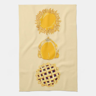 Pie Turkey Pie vertical beige kitchen towel