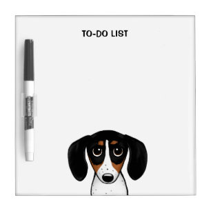 Piebald Dachshund   Cute Cartoon Dog Custom Dry Erase Board
