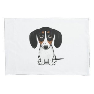 Piebald Dachshund Cute Cartoon Dog Pillow Case