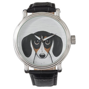 Piebald Dachshund Cute Cartoon Puppy Dog Watch