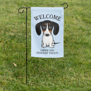 Piebald Dachshund Cute Dog Welcome Garden Flag