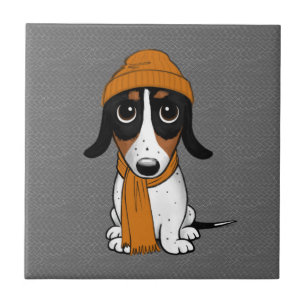 Piebald Dachshund Cute Hipster Dog Ceramic Tile