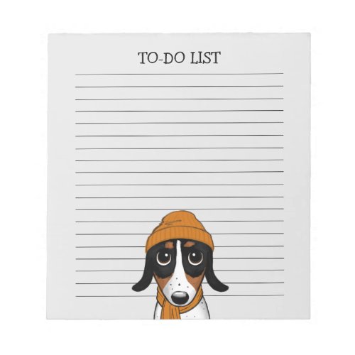 Piebald Dachshund Cute Hipster Dog Lined Notepad