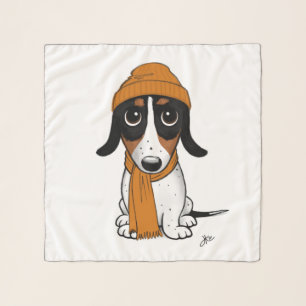 Piebald Dachshund Cute Hipster Dog Scarf