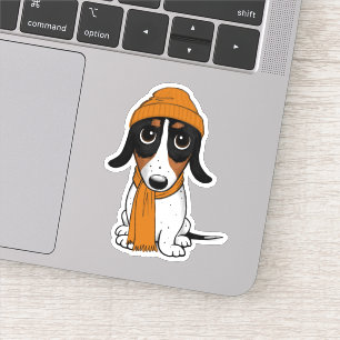 Piebald Dachshund Cute Hipster Dog Sticker