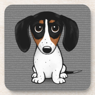 Piebald Dachshund Cute Puppy Dog Beverage Coaster