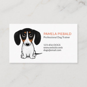 Piebald Dachshund Cute Puppy Dog Cartoon Business Card