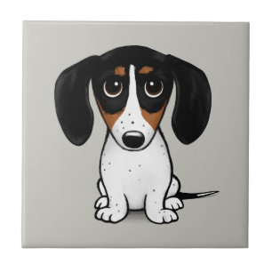 Piebald Dachshund Cute Puppy Dog Ceramic Tile