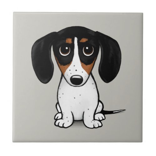 Piebald Dachshund  Cute Puppy Dog Ceramic Tile