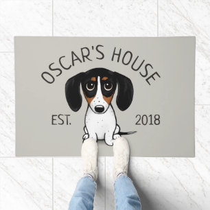 Piebald Dachshund Cute Puppy Dog Custom Doormat