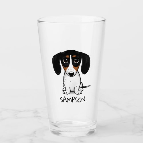 Piebald Dachshund Cute Puppy Dog Custom Glass